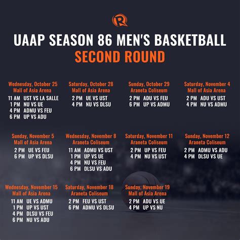 uaap men's basketball schedule|UAAP Season 86 Men's Basketball .